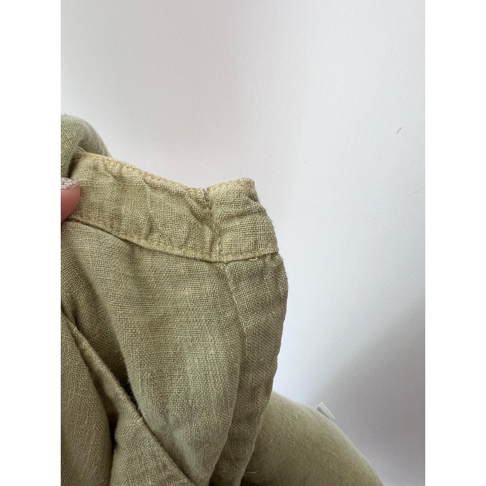 Vintage Linen Pistachio Green Patchwork Dress‎ Lagenlook - Picture 9 of 9